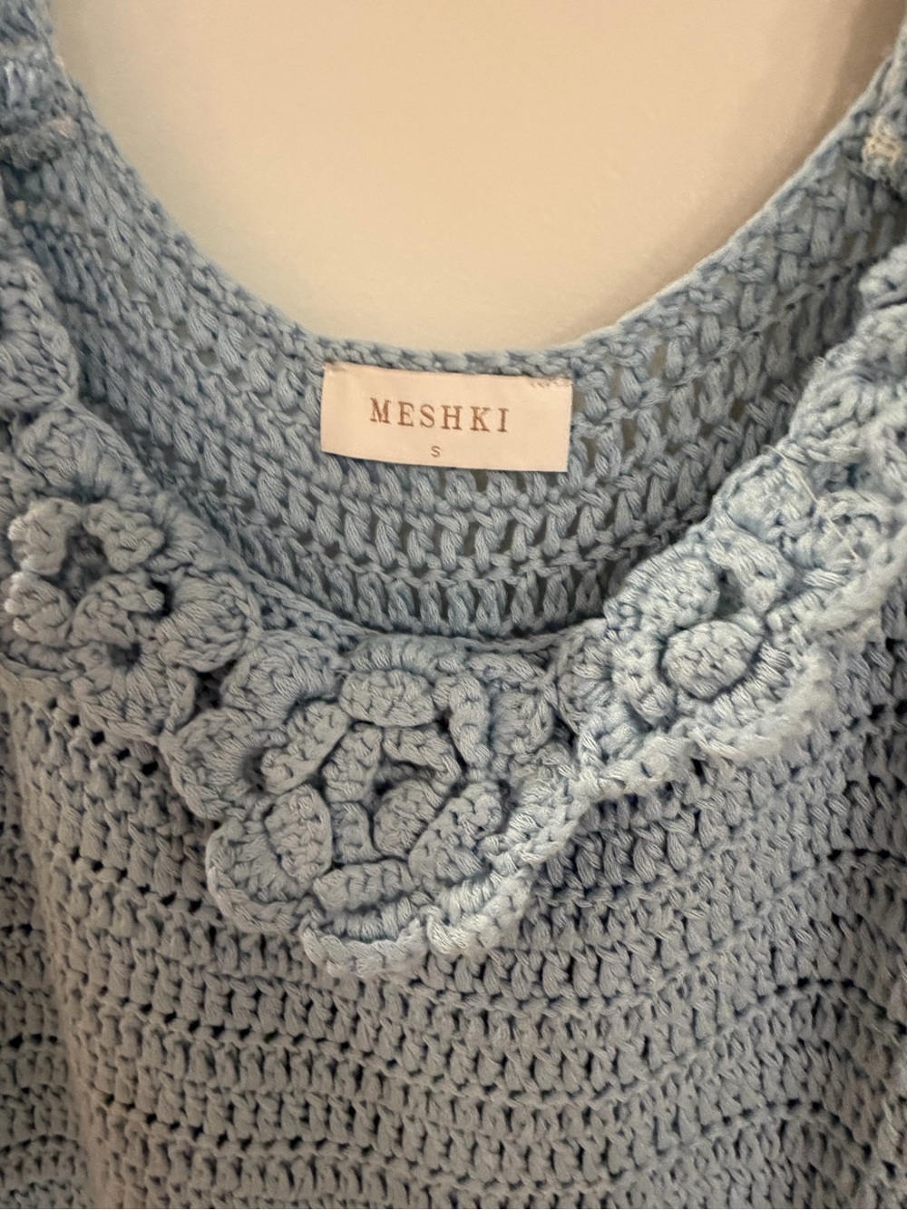 Meshki Teagan Floral Crochet Dress NWOT Blue - Picture 5 of 6